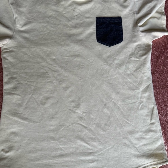 BYLT Mens Cream Drop Cut Short Sleeve Pocket Shirt Size L Stretch Classic Gym - Picture 4 of 8